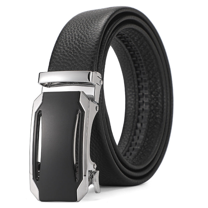 Ceinture en cuir véritable automatique ceinture en cuir pure pour garçons