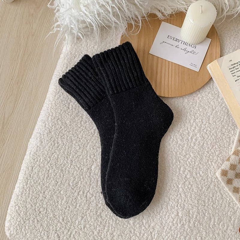 Chaussettes bouclées extra épaisses pour femmes, avec ouverture large