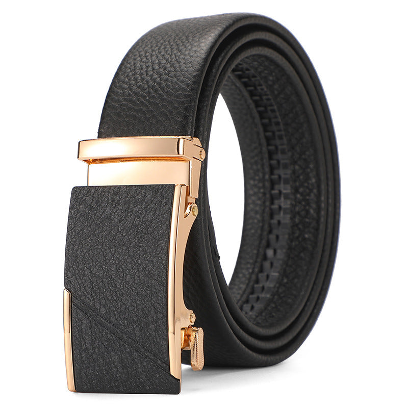 Ceinture en cuir véritable automatique ceinture en cuir pure pour garçons