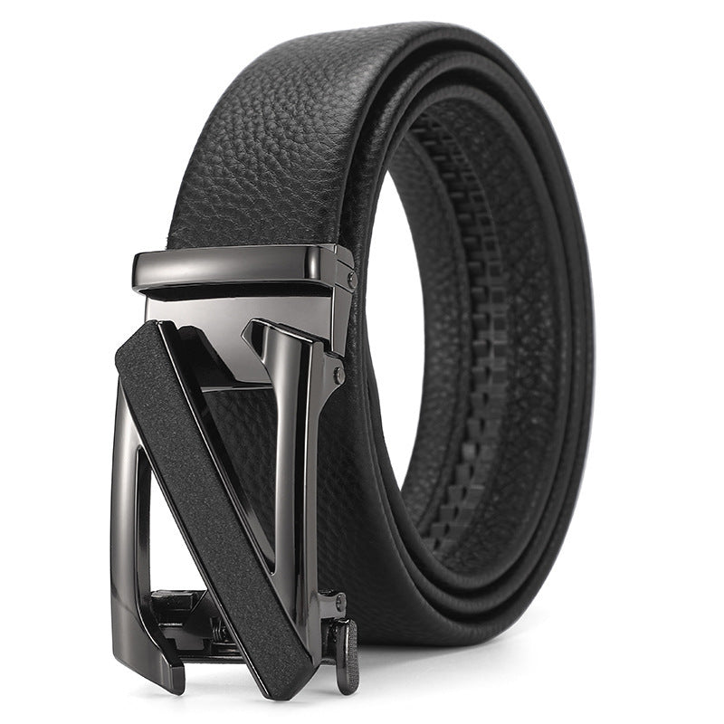 Ceinture en cuir véritable automatique ceinture en cuir pure pour garçons