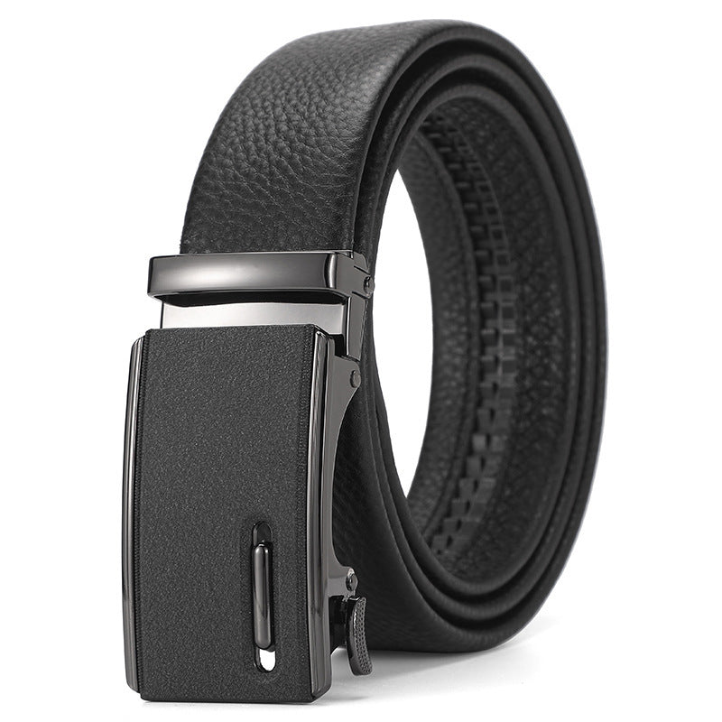 Ceinture en cuir véritable automatique ceinture en cuir pure pour garçons