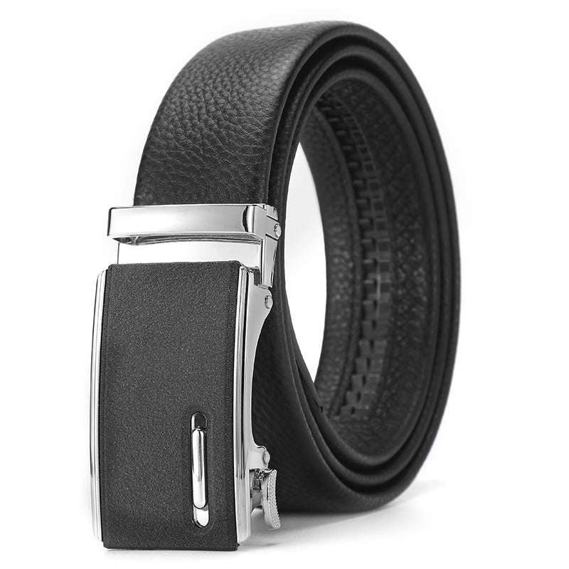 Ceinture en cuir véritable automatique ceinture en cuir pure pour garçons