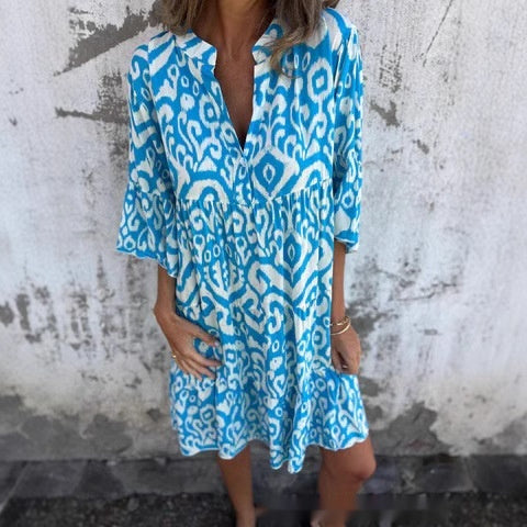 Robe Femme Bohème Ample Imprimée