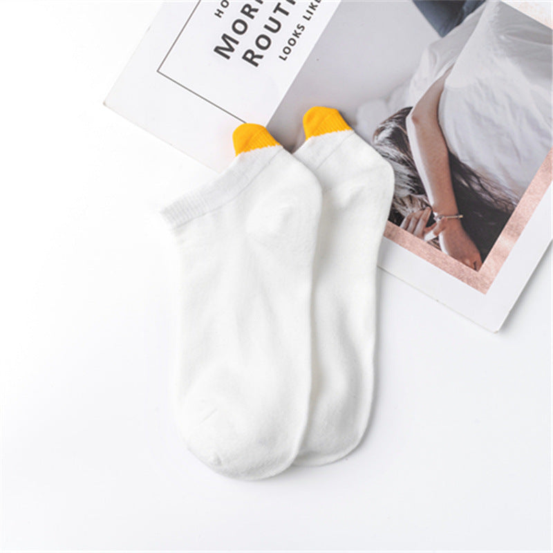Spring/summer women's socks, solid color, three-dimensional design.