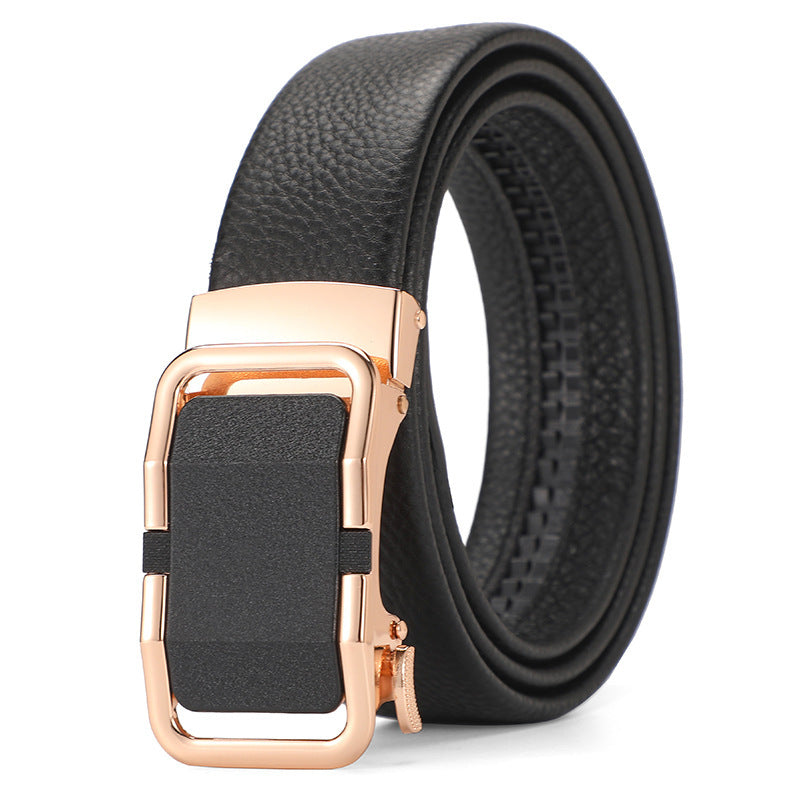 Ceinture en cuir véritable automatique ceinture en cuir pure pour garçons