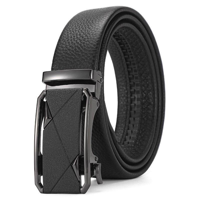 Ceinture en cuir véritable automatique ceinture en cuir pure pour garçons