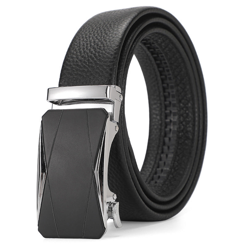 Ceinture en cuir véritable automatique ceinture en cuir pure pour garçons