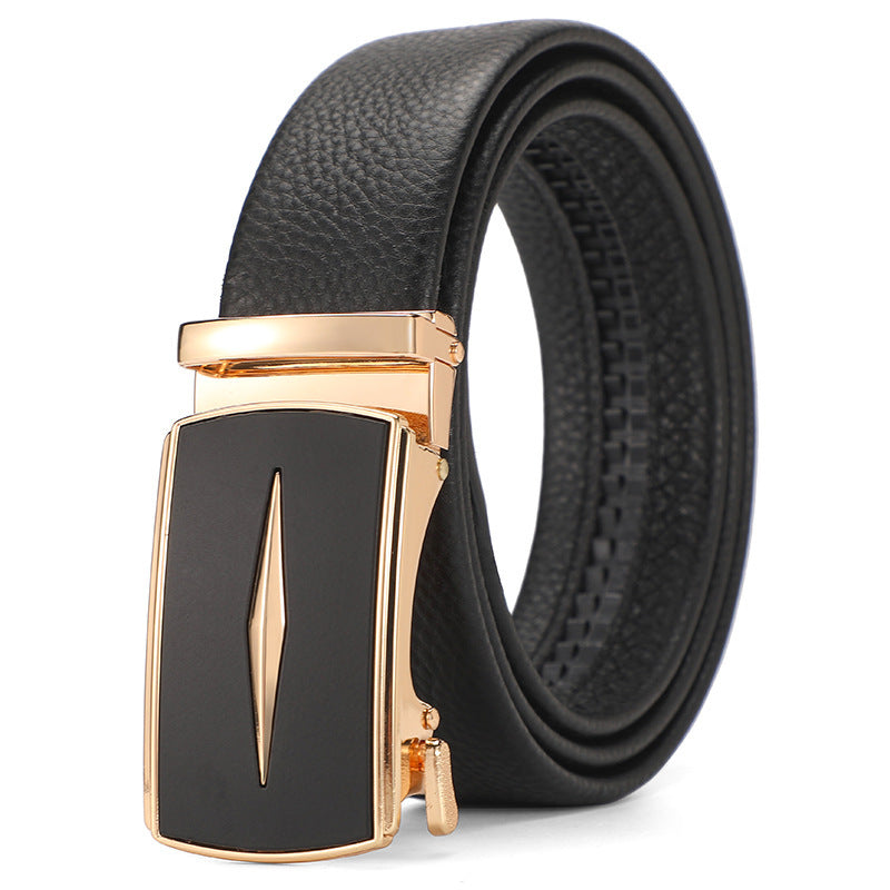 Ceinture en cuir véritable automatique ceinture en cuir pure pour garçons