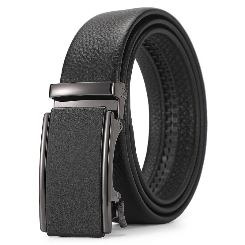 Ceinture en cuir véritable automatique ceinture en cuir pure pour garçons