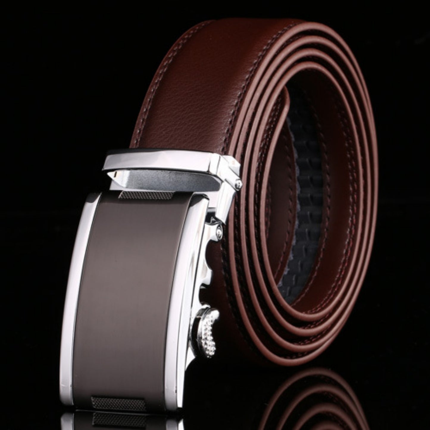 Ceinture en cuir de vache avec boucle automatique pour homme